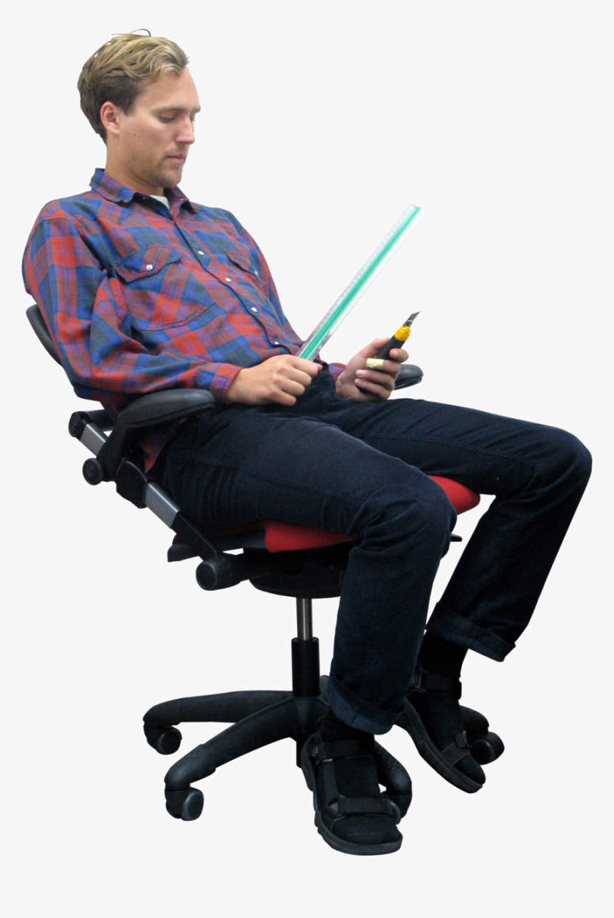 Sitting Man Png - Person Sitting At Desk, Transparent Png, Free Download