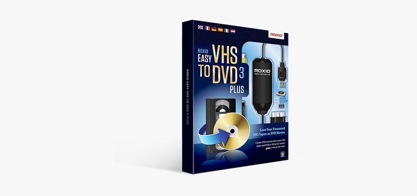 Roxio Easy Vhs To Dvd 3 Plus Retail Box - Roxio Easy Vhs To Dvd 3 Plus Video Converter For Pc, HD Png Download, Free Download