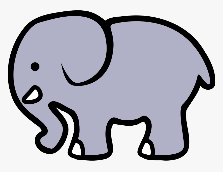 Elephant Clipart Black And White - Elephant 2d, HD Png Download, Free Download