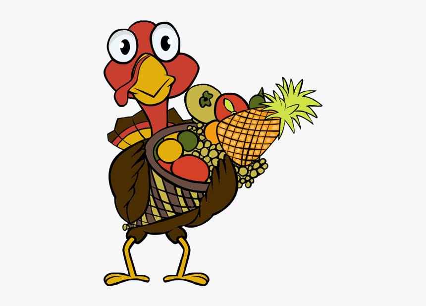 Turkey Clipart Simple - Clipart Thanksgiving Fruit Basket, HD Png Download, Free Download