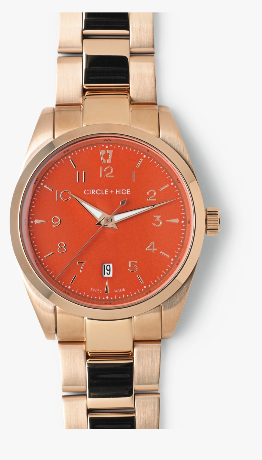 Rose Gold Watch Flame Dial Oyster Links - Analog Watch, HD Png Download, Free Download