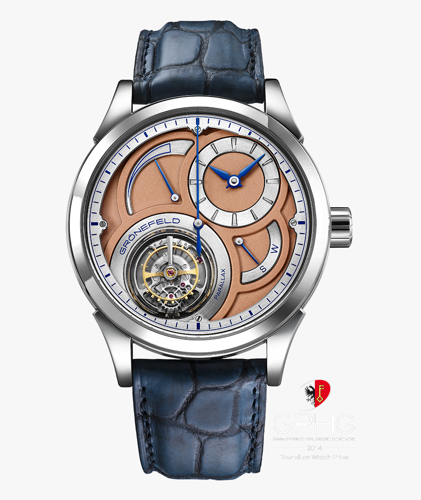 Parallax Tourbillon - Salmon Dial Watch, HD Png Download, Free Download