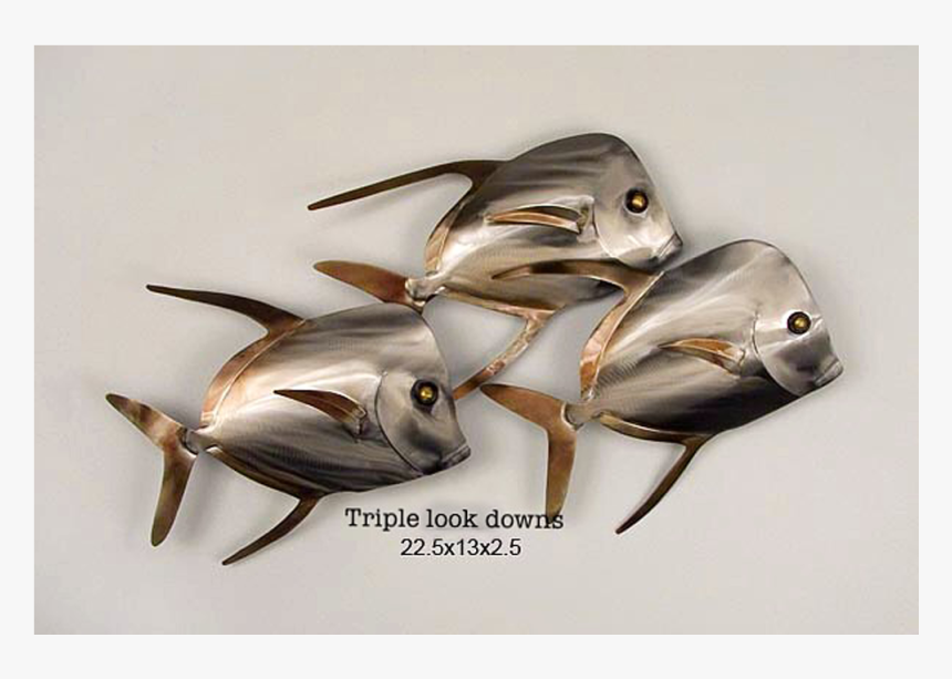 Triple Lookdown Fish 3d Wall Art - Sheet Metal Sculptures, HD Png Download, Free Download