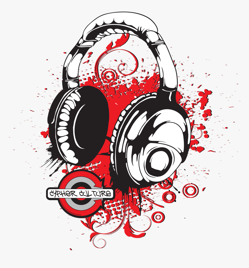 Headphones Music Vinyl Wall Art (4501x4631), Png Download - Headphone Decal, Transparent Png, Free Download