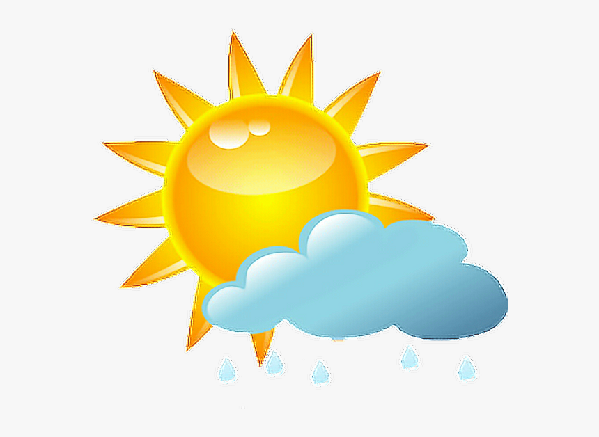 #sun Rain Sol Lluvia - Sunny And Cloudy Clipart, HD Png Download, Free Download