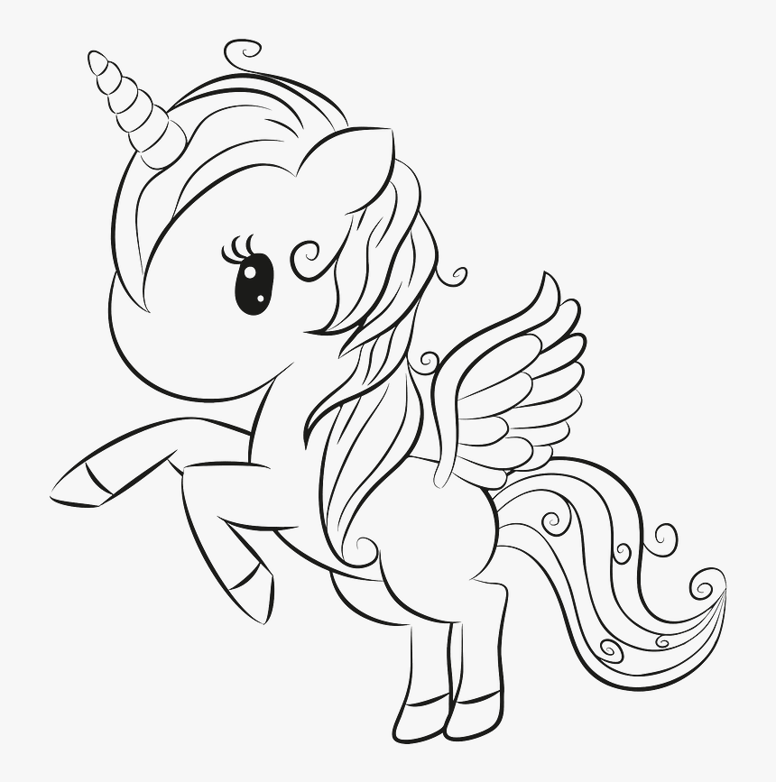 Cute Unicorn Lineart Clipart Cute Unicorn Coloring Pages Hd Png Download Kindpng