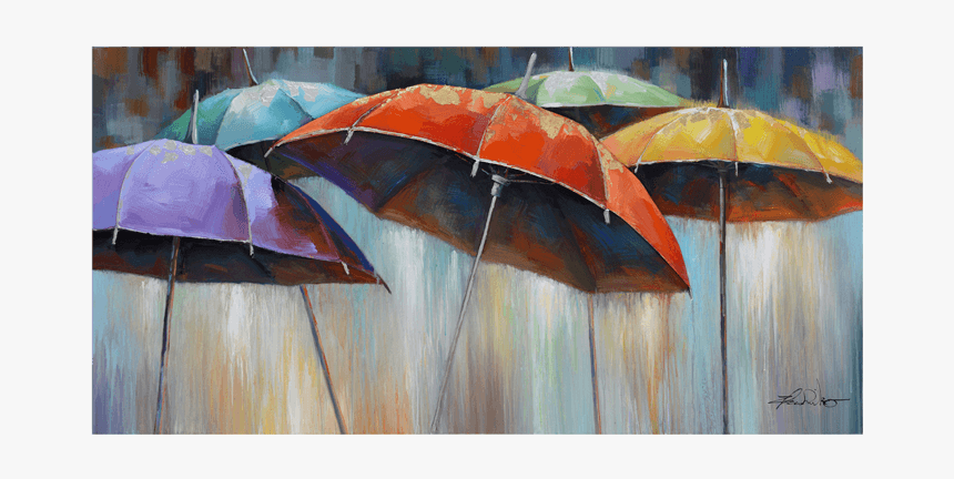 Rain And Umbrella Paintings, HD Png Download, Free Download