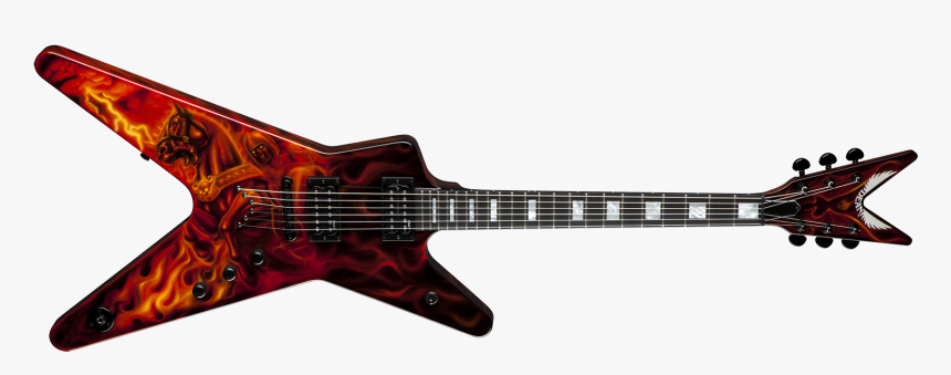 Usa Ml Airbrush Red Flames - Guitar Dean, HD Png Download, Free Download