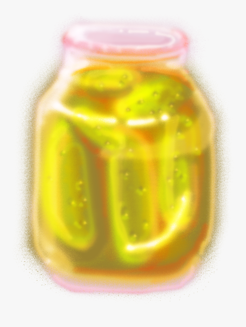 Airbrush Jar Of Pickles Illustration - Pickled Cucumber, HD Png Download, Free Download