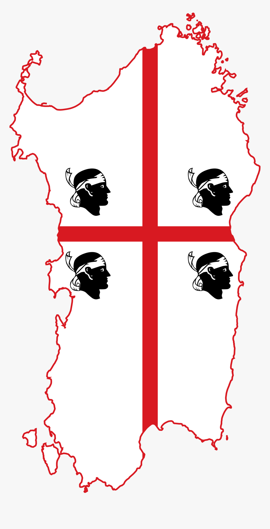 Thumb Image - Sardinia Flag Map, HD Png Download, Free Download