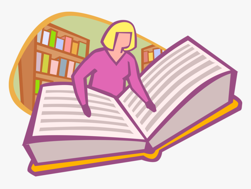 Vector Illustration Of Reading Enthusiast Book Lover - Book, HD Png Download, Free Download