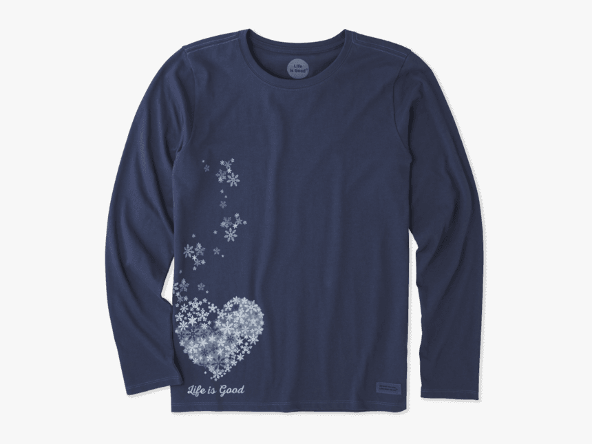 Women"s Floating Hearts Long Sleeve Crusher Tee - Long-sleeved T-shirt, HD Png Download, Free Download