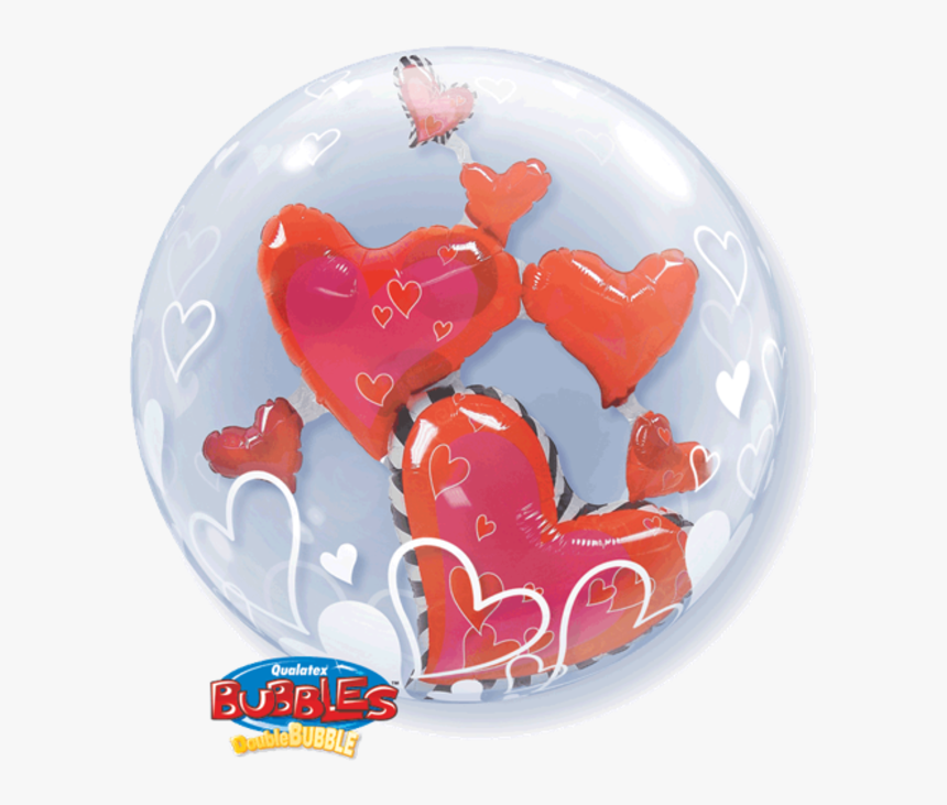 Transparent Floating Hearts Png - Double Heart Bubble Balloon, Png Download, Free Download