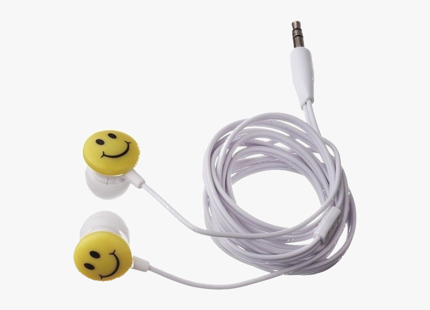 #moodboard #aesthetic #niche #filler #earbuds #headphones - Smiley Face Earphones, HD Png Download, Free Download