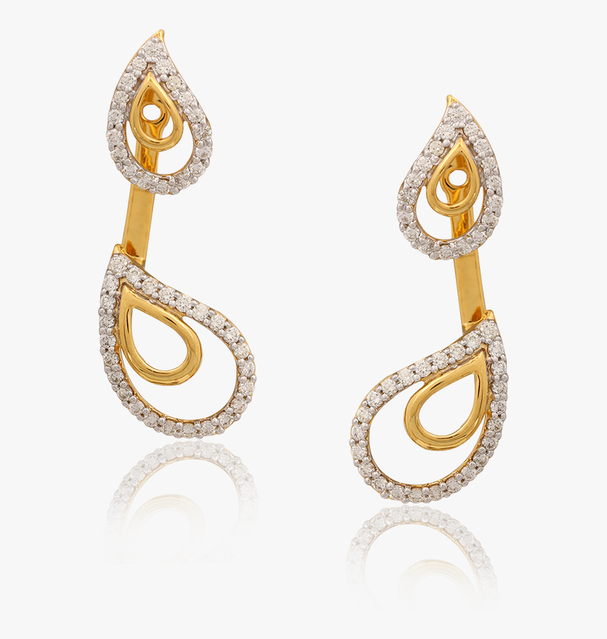 Trendy Twin-paisley Diamond Earring - Earrings, HD Png Download, Free Download