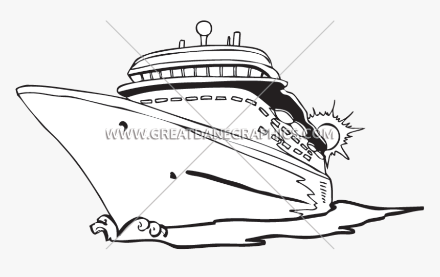 Cruise Clipart Black And White - Cruiseferry, HD Png Download, Free Download