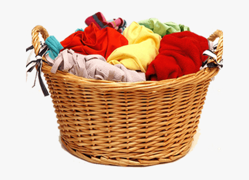 Laundry Basket With Clothes Png, Transparent Png, Free Download