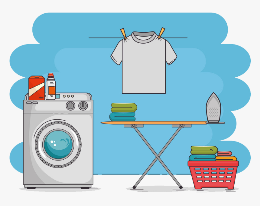 Washing Machine With Clothes Vector, HD Png Download, Free Download