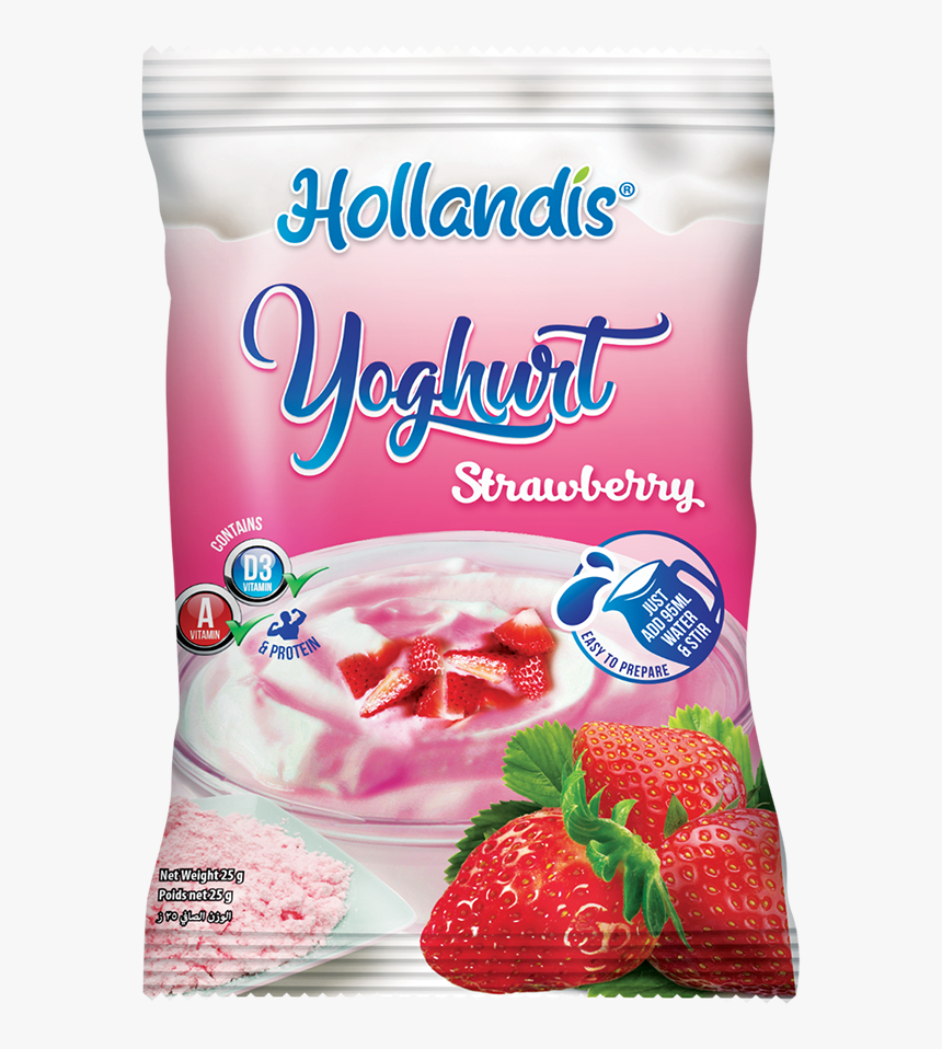 Hollandis Instant Strawberry Yoghurt Powder - Yoghurt Powder, HD Png Download, Free Download