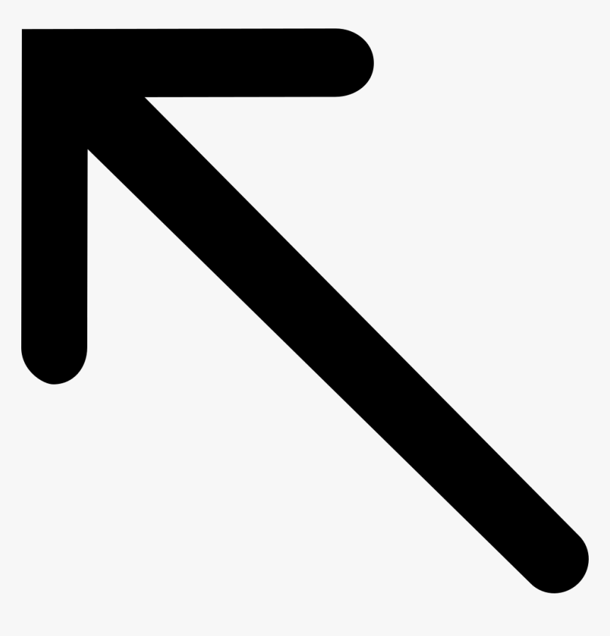 Si Glyph Arrow Thin Left Top Comments - Arrow Going Up To The Left, HD Png Download, Free Download
