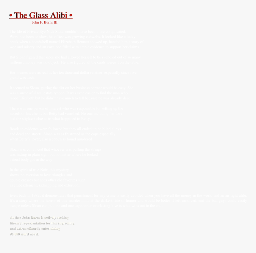 • The Glass Alibi •
 John F - Ivory, HD Png Download, Free Download