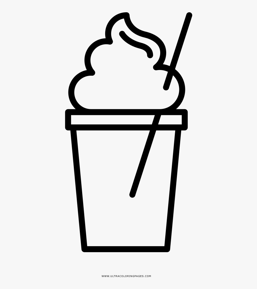 Frappe Coloring Page - Ice Cream Cup Coloring Page, HD Png Download, Free Download