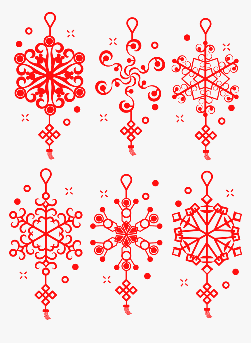 Transparent Red Snowflake Png - Motif, Png Download, Free Download
