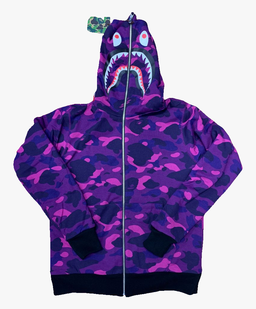 Bape Color Camo Reversible Ponr Shark Full Zip Hoodie - Bape Shark, HD ...