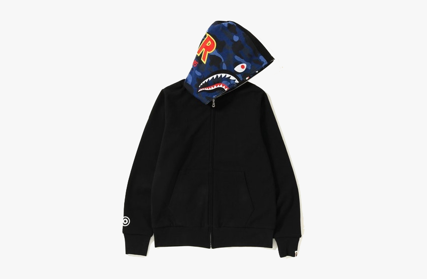 Bape Blue Camo Shark Hoodie Black, HD Png Download, Free Download