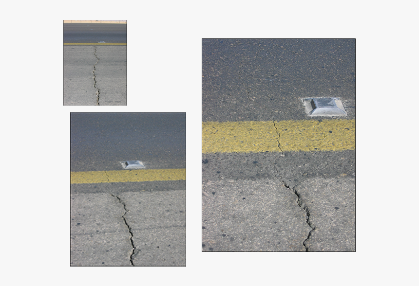 Crack Progress From Old To New Asphalt Pavement - Curb, HD Png Download, Free Download