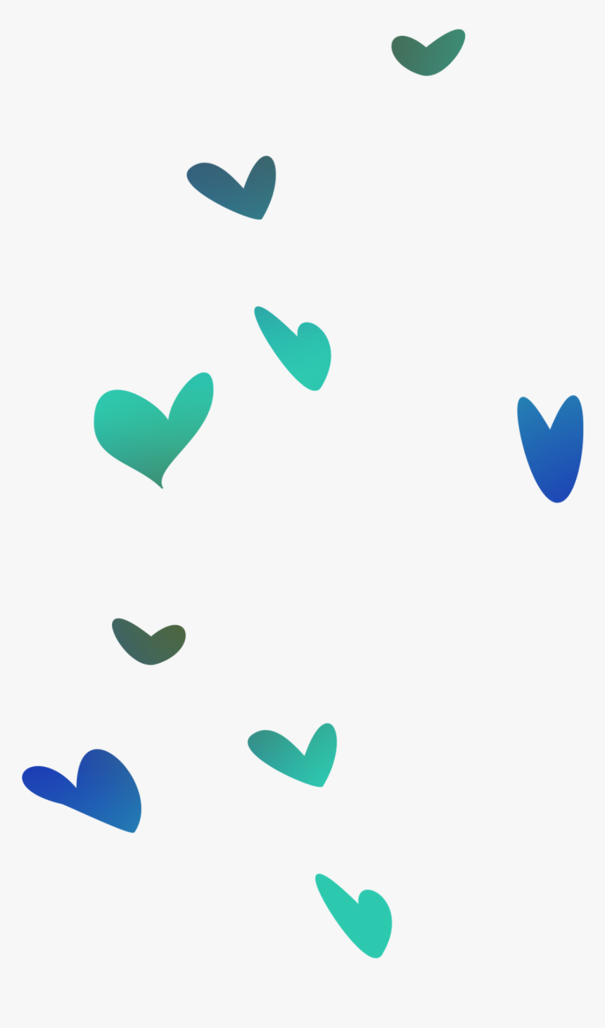 #mq #green #blue #heart #falling #hearts - Transparent Teal Hearts, HD Png Download, Free Download