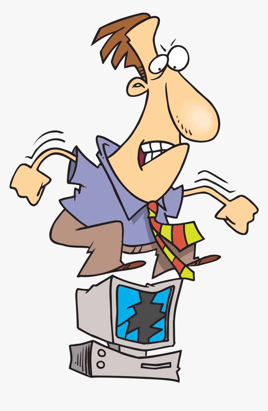 Transparent Cartoon Computer Png - Cartoon Breaking Computer, Png Download, Free Download