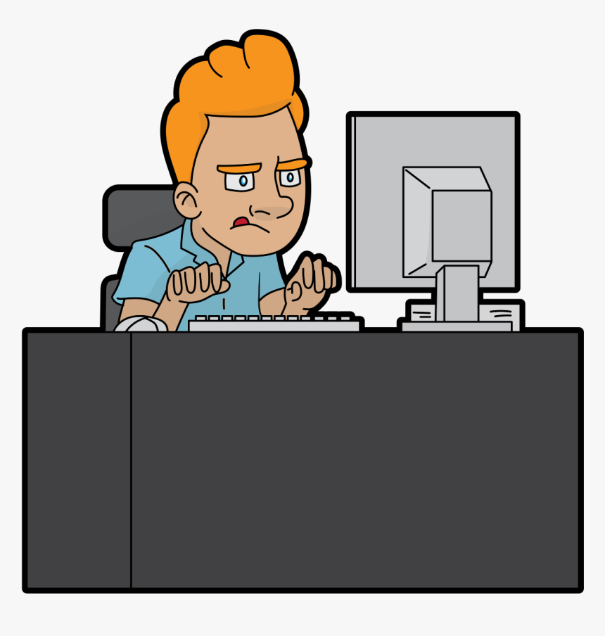 Animated Boy With Computer Png, Transparent Png, Free Download