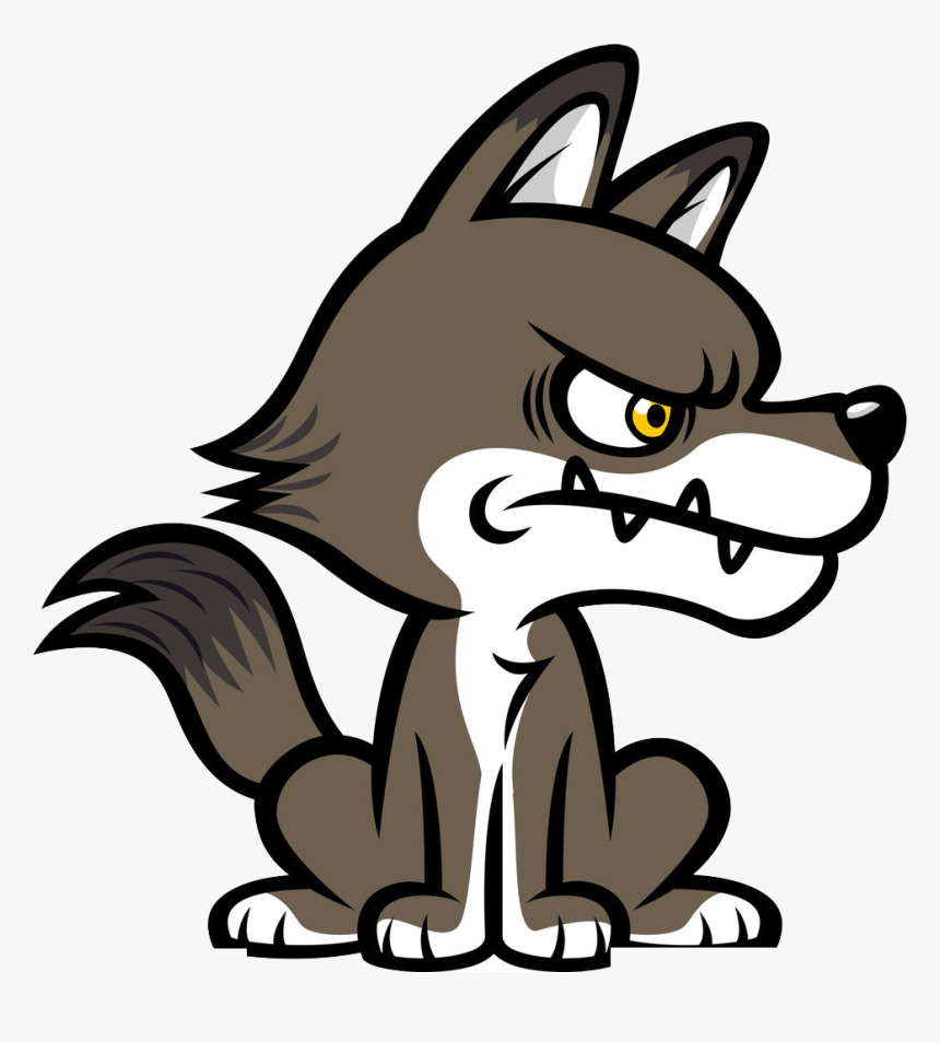 Free Dog Cartoon Clipart Black And White Download Big - Cartoon Big Bad Wolf,  HD Png Download - kindpng