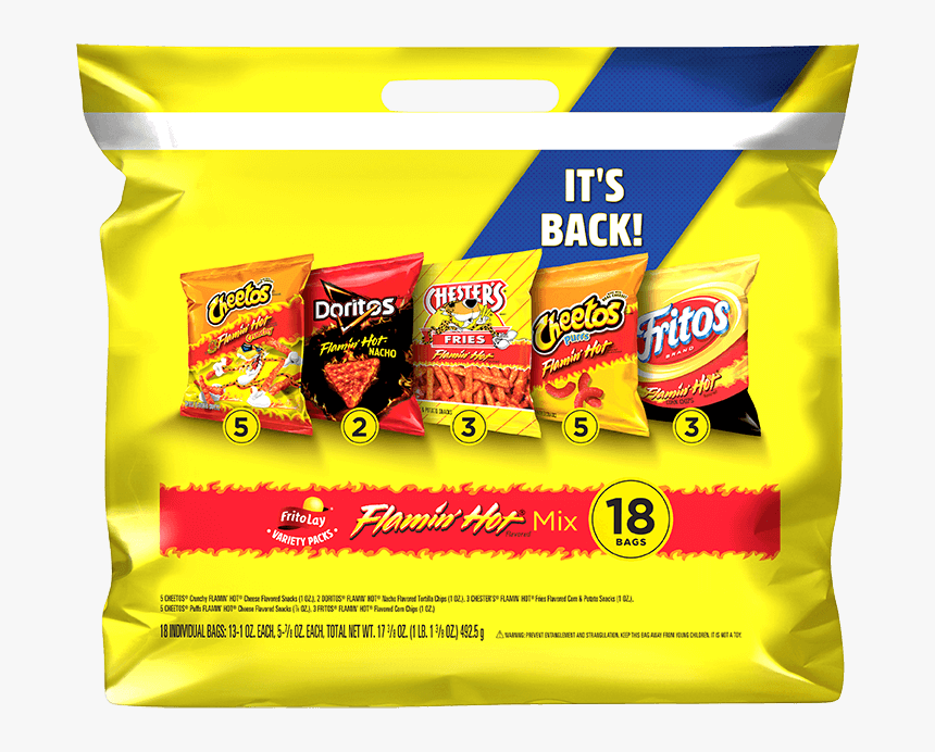 Frito-lay® Flamin - Lays Variety Pack Flamin Hot, HD Png Download, Free Download