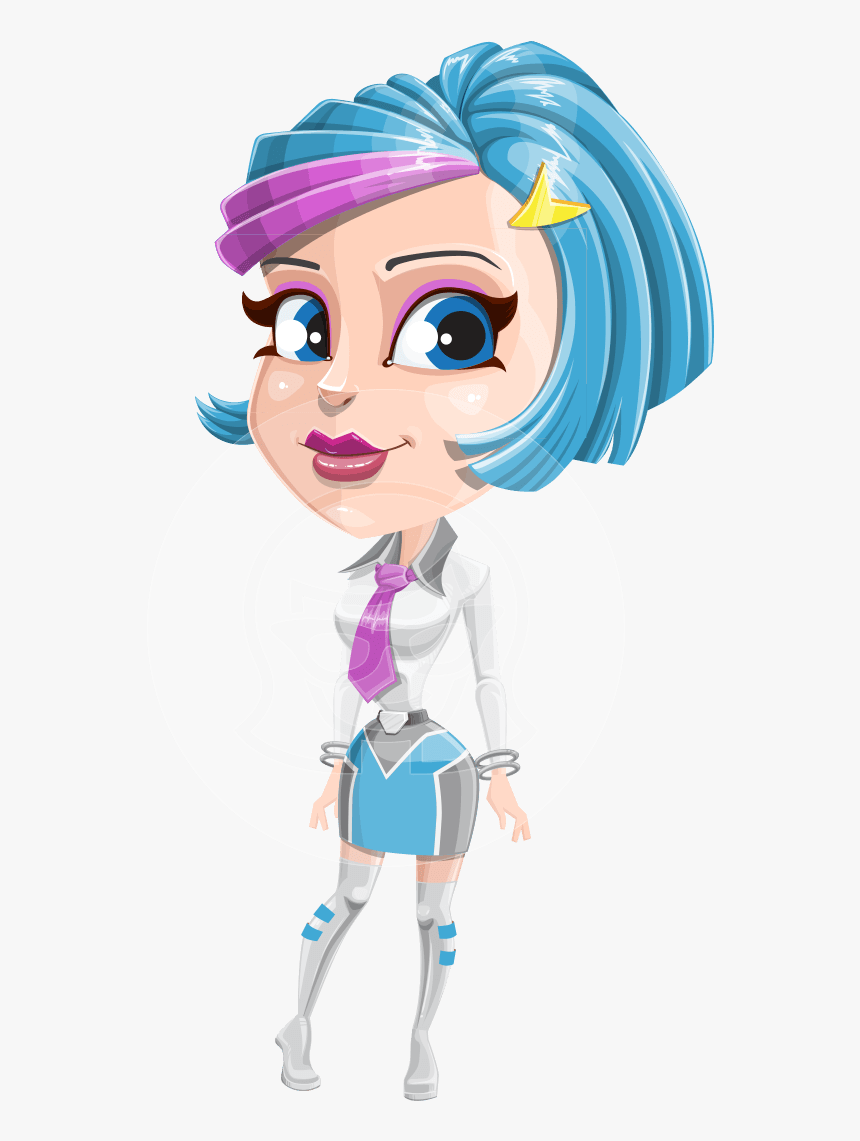 Urania The Energetic Future Girl - Girl Scientist Cartoon, HD Png Download, Free Download