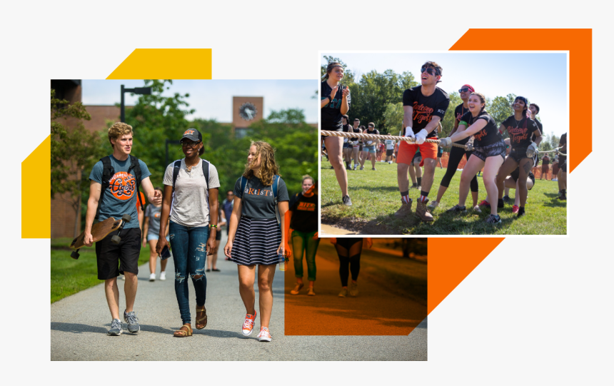 Collage Of Students Walking And Participating In A - Walking, HD Png Download, Free Download