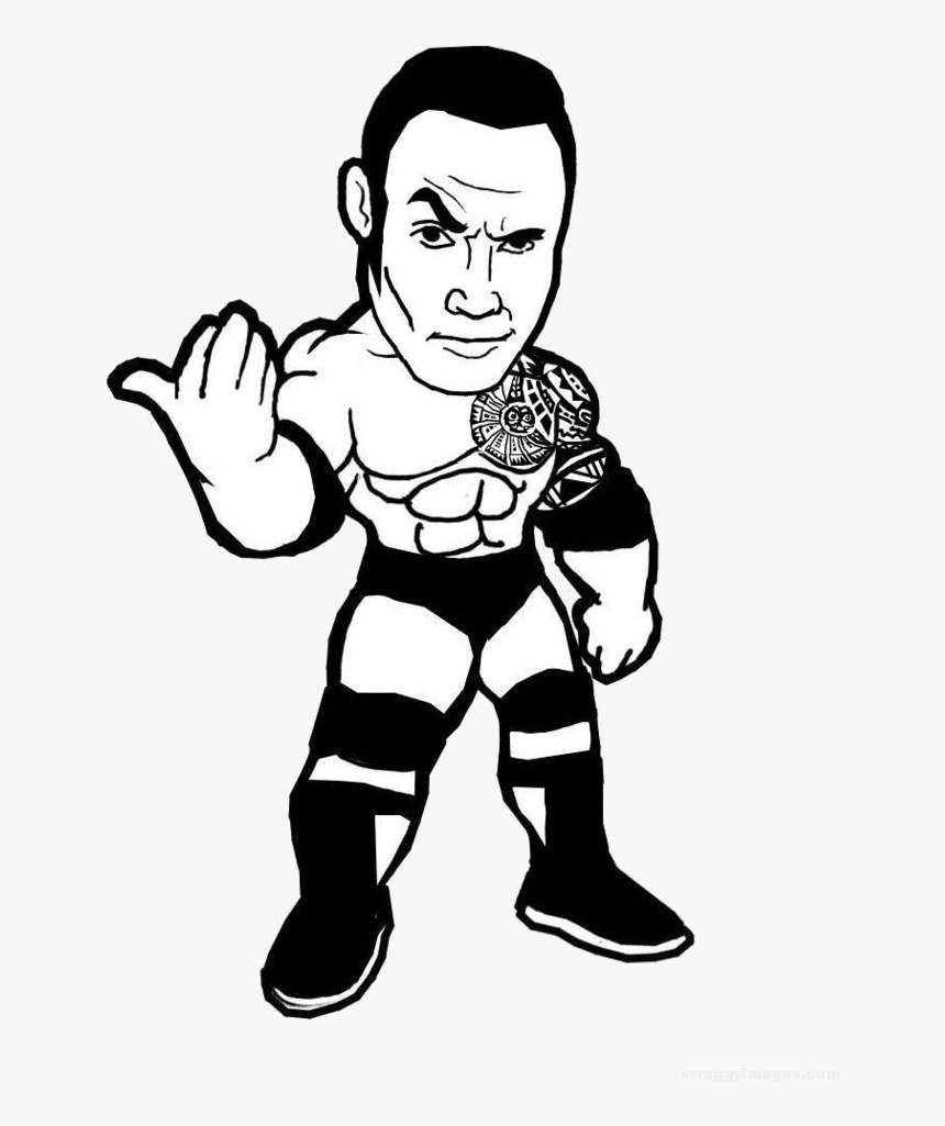 Wwe The Rock Cartoon , Png Download - Drawing Dwayne Johnson Cartoon