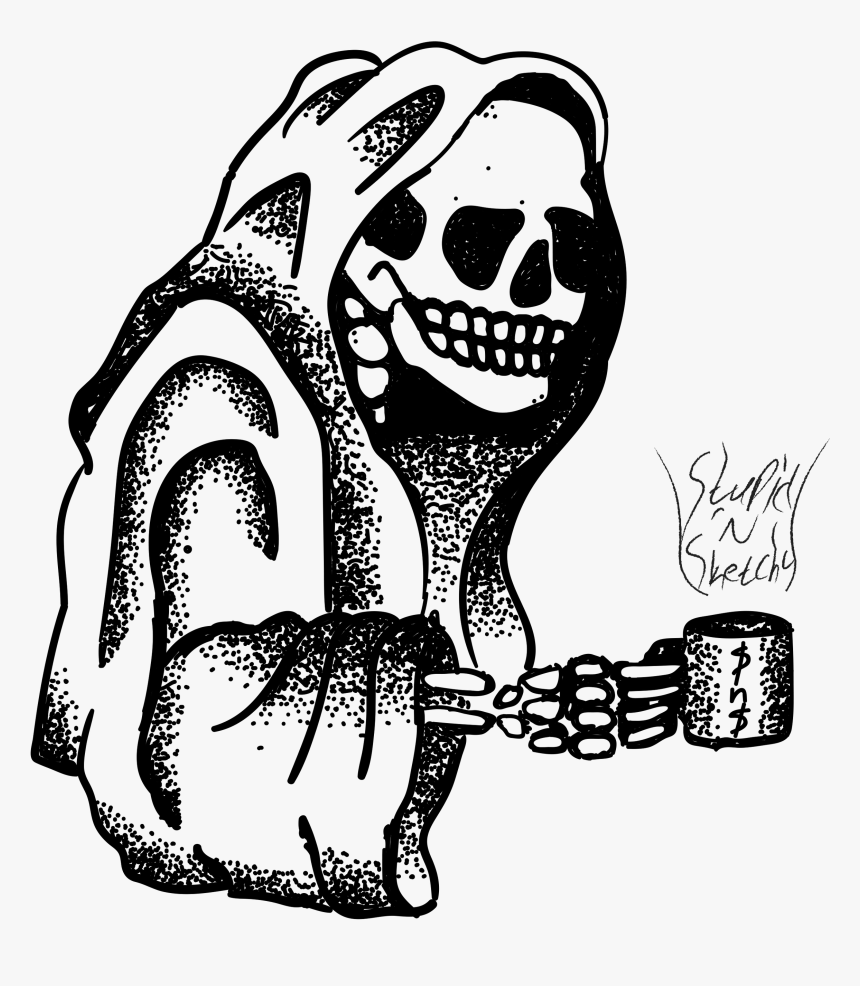Grim Reaper Coffee Tattoo , Png Download - Grim Reaper Coffee Tattoo, Transparent Png, Free Download