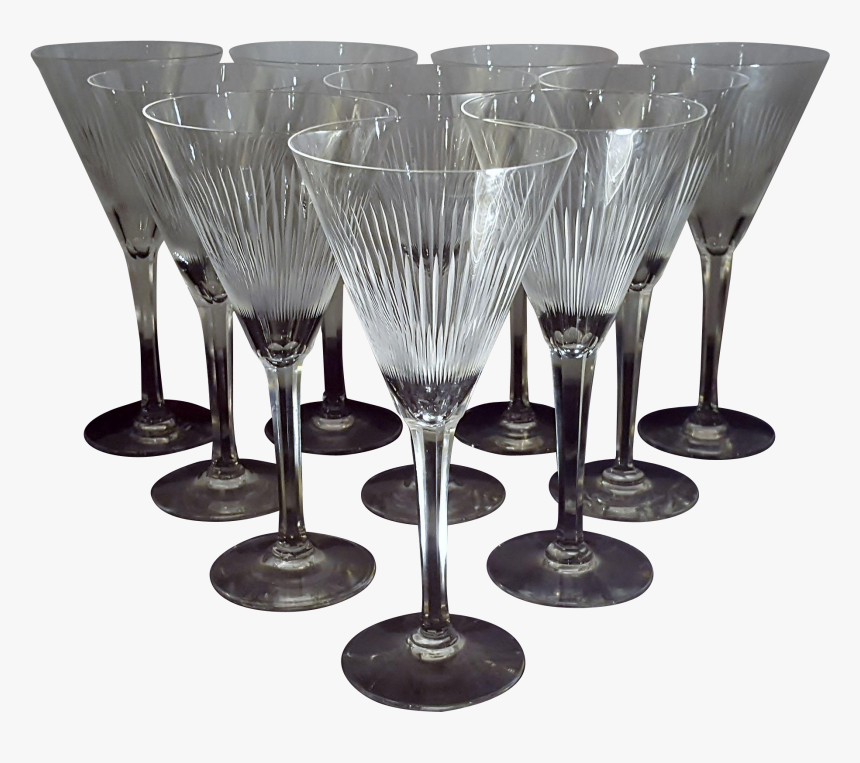 Mid Century Starburst Cut Crystal Champagne Flutes - Martini Glass, HD Png Download, Free Download