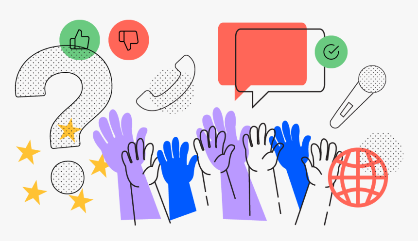 Raised Hands Asking For A Feedback Opportunity - Circle, HD Png Download, Free Download