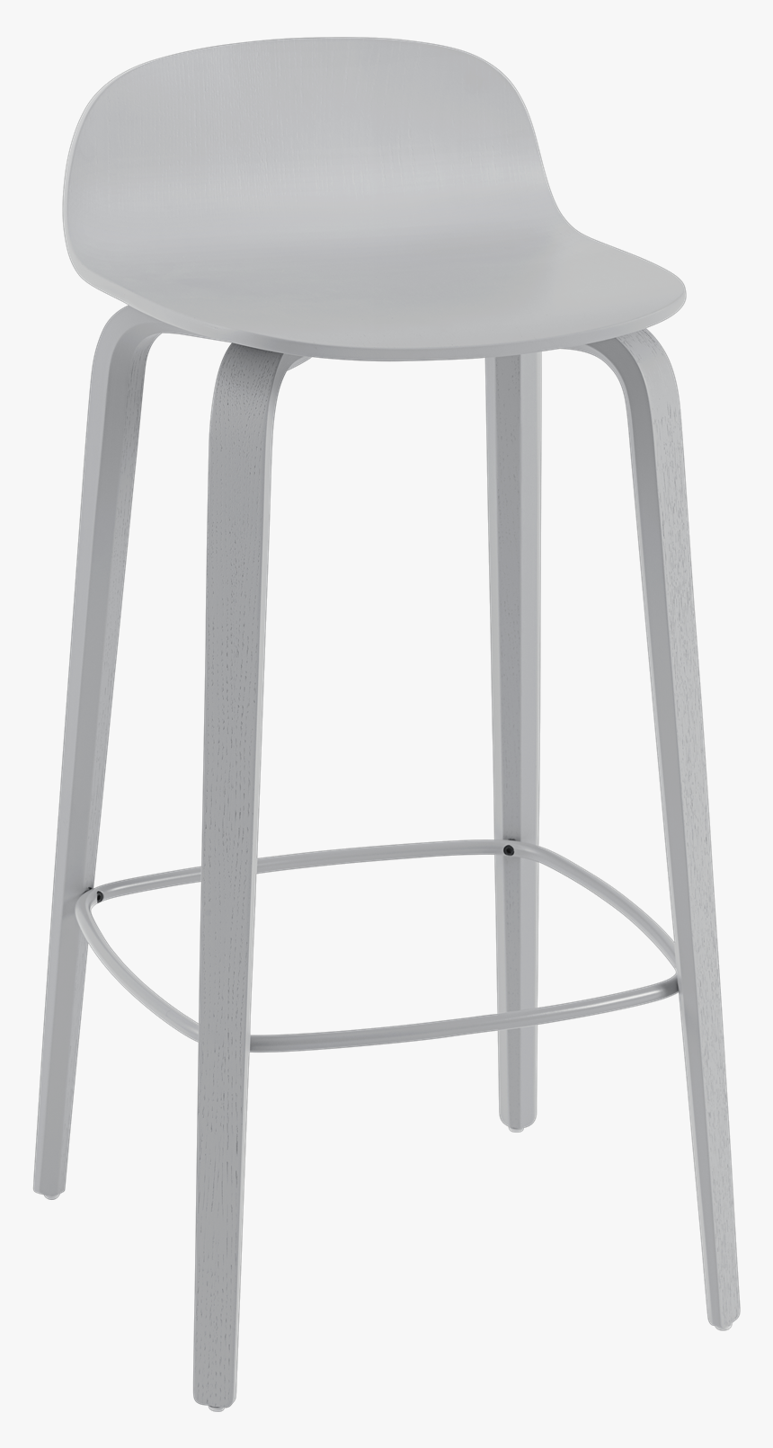 32623 Visu Bar Wood Base H75 Grey 1577968592 - Muuto Visu Bar Stool, HD Png Download, Free Download
