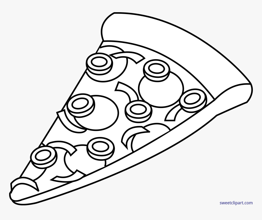 Clipart Black And White Library Combo Lineart Clip - Pizza Clipart Black And White, HD Png Download, Free Download