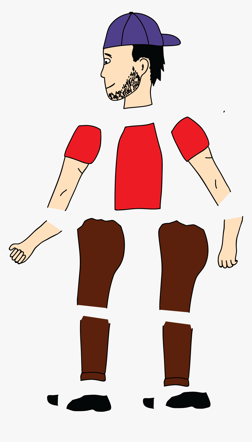 Character Parts Into Layers - Cartoon Character Body Part, HD Png Download, Free Download