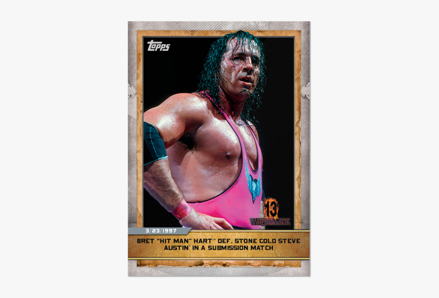 Bret "hit Man - Wwe Tops Countdown To Wrestlemania Cards, HD Png Download, Free Download