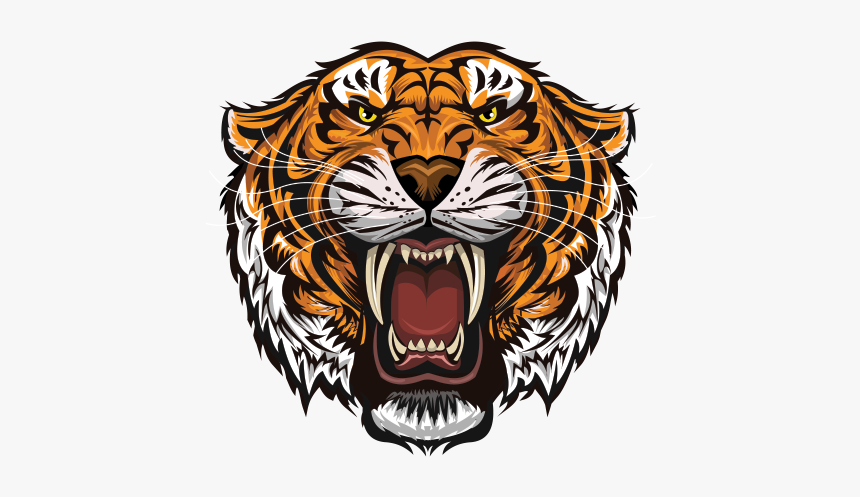 Angry Free Wild Tiger Head Attack - Rosto Tigre Vetor, HD Png Download, Free Download