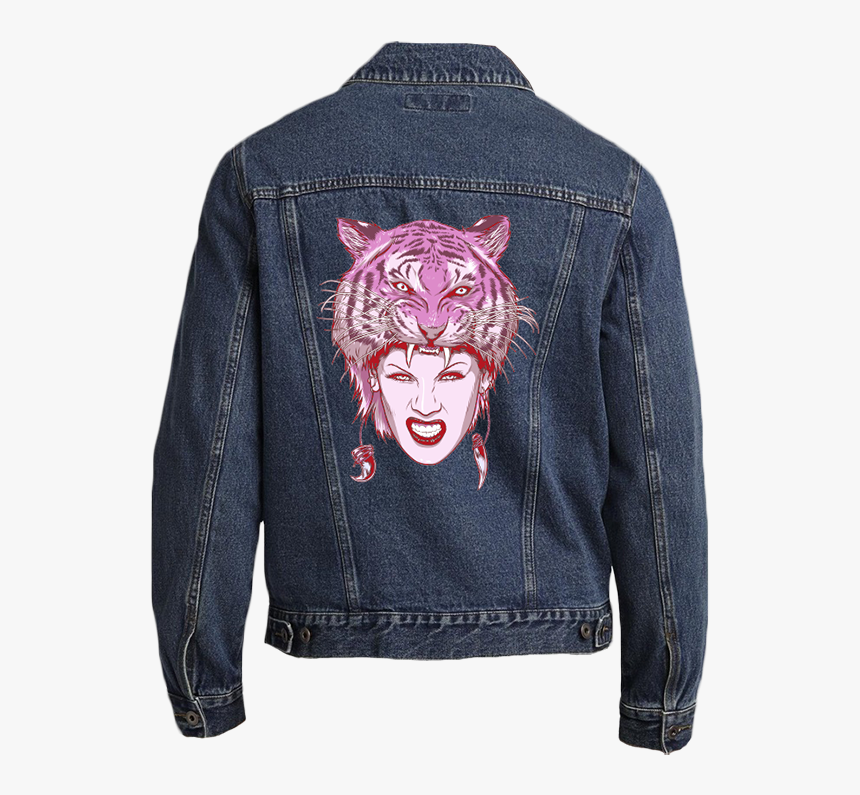 Tiger Head Denim Jacket"
 Title="tiger Head Denim Jacket - Pink Beautiful Trauma Denim Jacket, HD Png Download, Free Download