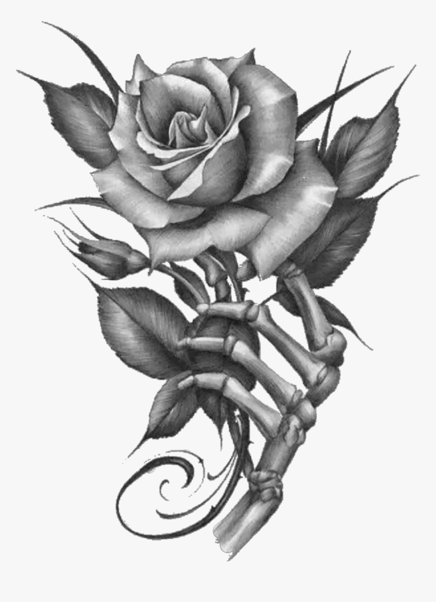 #black #rose #flower #nature #art #stickers #clipart - Tattoo, HD Png Download, Free Download
