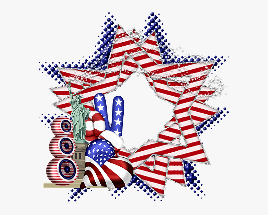 Christmas Decoration Flag Of The United States Clip - 4th Of July Png Frame, Transparent Png, Free Download