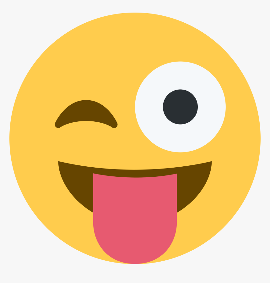 Transparent Crazy Face Png - Stuck Out Tongue Winking Eye Emoji, Png Download, Free Download